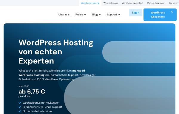 Vorschau von wp-space.de, WPspace - WordPress Hosting