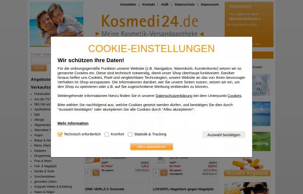 Vorschau von www.kosmedi24.de, Kosmedi24, Kurfürsten Apotheke