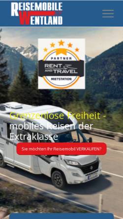 Vorschau der mobilen Webseite reisemobile-wentland.de, Reisemobile Wentland