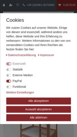 Vorschau der mobilen Webseite www.massivmoebelshop.de, Dahlhaus Möbelfertigung e.K.