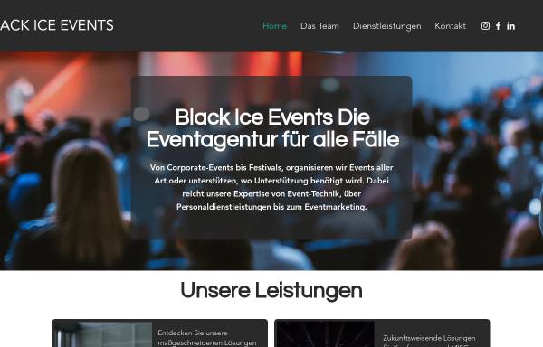 Vorschau von www.blackiceevents.de, Black Ice Events Eventagentur