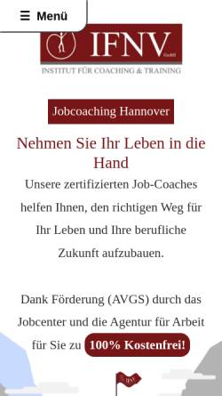 Vorschau der mobilen Webseite www.job-coaching-hannover.de, IFNV