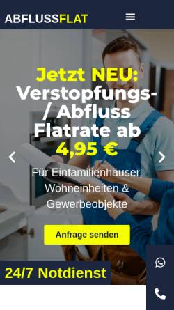 Vorschau der mobilen Webseite abfluss-flat-berlin.de, Abfluss Flat Berlin GmbH