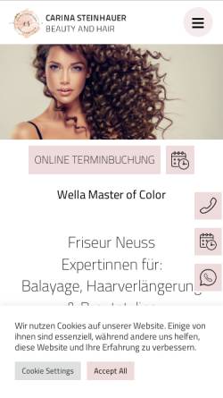 Vorschau der mobilen Webseite www.steinhauer-beautyandhair.de, Steinhauer - Beauty and Hair