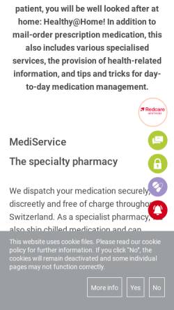 Vorschau der mobilen Webseite www.mediservice.ch, MediService
