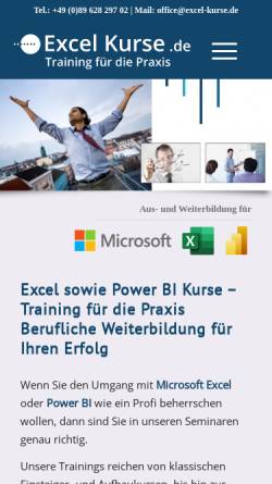 Vorschau der mobilen Webseite www.excel-kurse.de, Bambus – Weiterbildung und Beratung e.U.