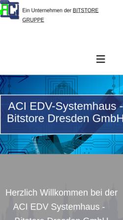 Vorschau der mobilen Webseite aci-dresden.de, ACI EDV-Systemhaus-Bitstore Dresden GmbH