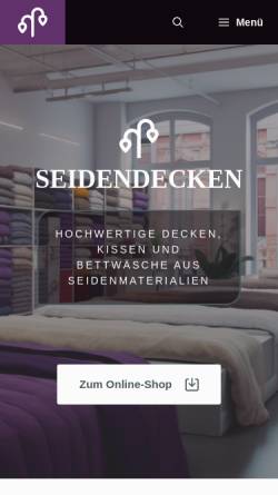 Vorschau der mobilen Webseite seiden-decken.de, Seidendecken
