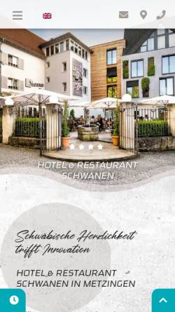 Vorschau der mobilen Webseite hotel-schwanen-metzingen.de, Hotel & Restaurant Schwanen