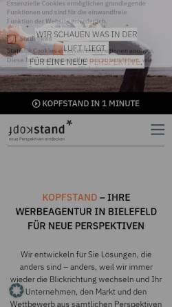 Vorschau der mobilen Webseite www.kopfstand-web.de, Kopfstand GmbH - neue Perspektiven entdecken
