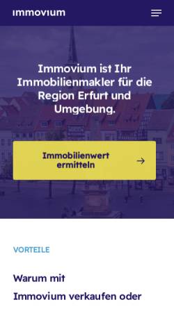 Vorschau der mobilen Webseite www.immovium.de, Immovium