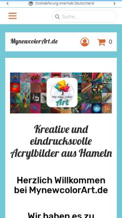 Vorschau der mobilen Webseite www.mynewcolorart.de, My new color Art