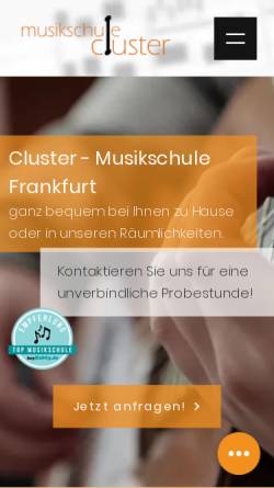 Vorschau der mobilen Webseite www.musikschule-cluster.com, Musikschule Cluster