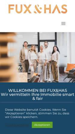 Vorschau der mobilen Webseite www.fuxhas.de, FUX&HAS