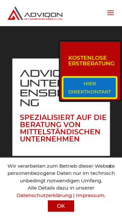 Vorschau der mobilen Webseite adviqon-unternehmensberatung.de, Adviqon Unternehmensberatung