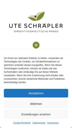 Vorschau der mobilen Webseite uteschräpler.de, Sprachtherapeutische Praxis Ute Schräpler