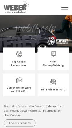 Vorschau der mobilen Webseite weberfahrschule.ch, Weber Fahrschule