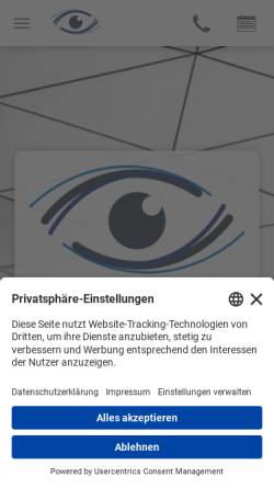Vorschau der mobilen Webseite www.augeundsehen-henze.de, Auge und Sehen Henze