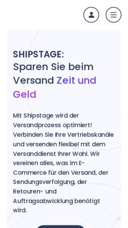 Vorschau der mobilen Webseite shipstage.com, Shipstage GmbH