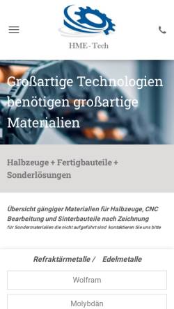 Vorschau der mobilen Webseite www.hme-tech.de, HME-Tech GmbH