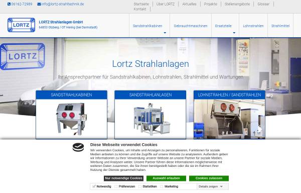 Vorschau von lortz-strahltechnik.de, Lortz Strahlanlagen GmbH