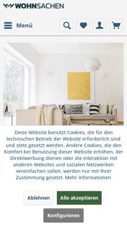 Vorschau der mobilen Webseite wohnsachen.de, Wohnsachen Online Service UG (haftungsbeschränkt)