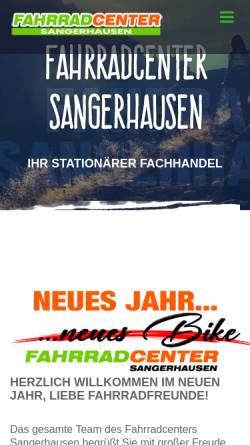Vorschau der mobilen Webseite www.fahrradcenter-sangerhausen.de, Fahrradcenter Sangerhausen