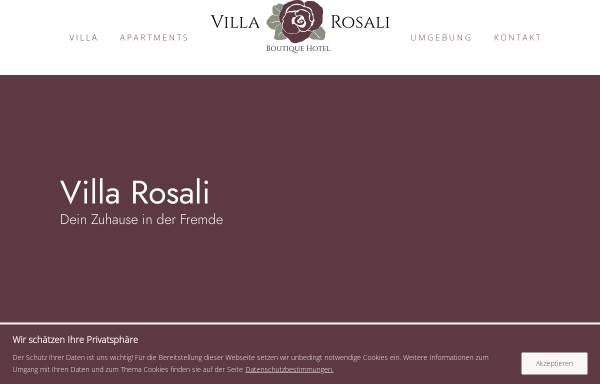 Vorschau von www.villa-rosali.de, Villa Rosali Boutique Hotel