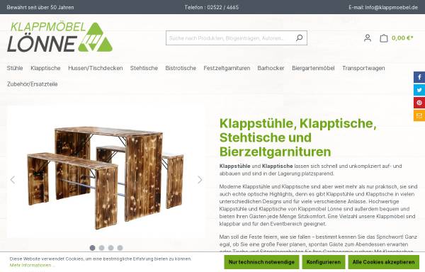 Vorschau von www.klappmoebel.de, Carl Lönne & Sohn GmbH