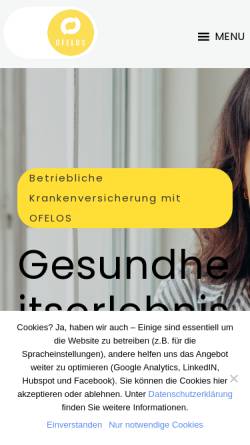 Vorschau der mobilen Webseite ofelos.net, Ofelos GmbH