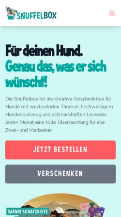 Vorschau der mobilen Webseite snuffelbox.de, Snuffelbox