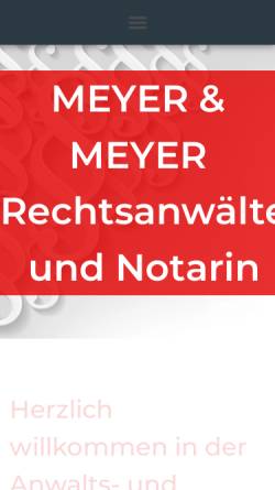 Vorschau der mobilen Webseite www.meyer-ra-notar.de, MEYER & MEYER Rechtsanwälte u. Notarin