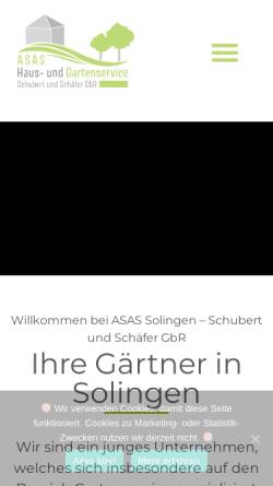Vorschau der mobilen Webseite asas-solingen.de, ASAS Haus- & Gartenservice Schubert & Schäfer GbR