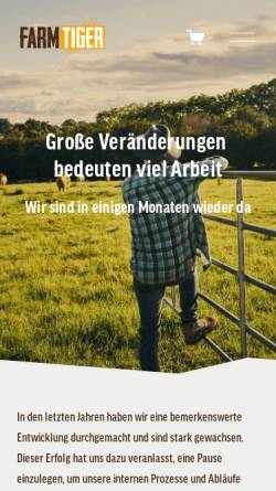 Vorschau der mobilen Webseite www.farm-tiger.de, FarmTiger GmbH