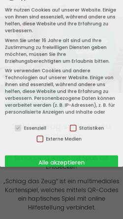 Vorschau der mobilen Webseite schlagdaszeug.de, Schlag das Zeug