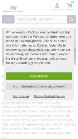 Vorschau der mobilen Webseite shop.hubensack.de, Chr. Hubensack GmbH
