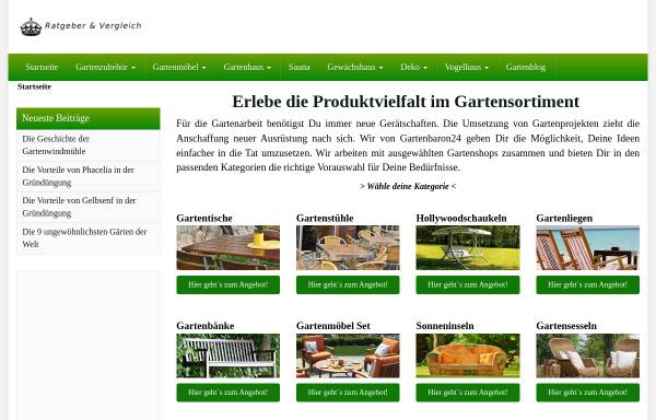 Vorschau von gartenbaron24.de, Affiliate Gartenshop