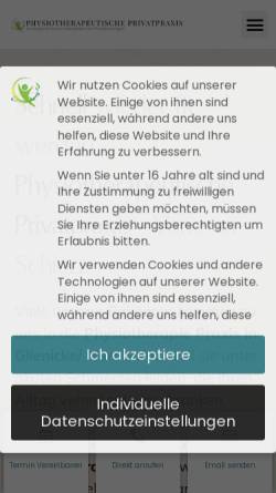 Vorschau der mobilen Webseite www.physiotherapie-schierz.de, Physiotherapeutische Privatpraxis von Vanessa Schierz