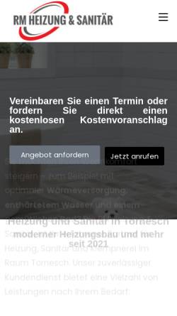 Vorschau der mobilen Webseite rmheizungsanitaer.de, RM Heizung & Sanitär