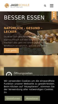 Vorschau der mobilen Webseite jagdschule-stettiner-haff.de, Jagdschule - Am Stettiner Haff - Gräfe & Schönebeck GbR