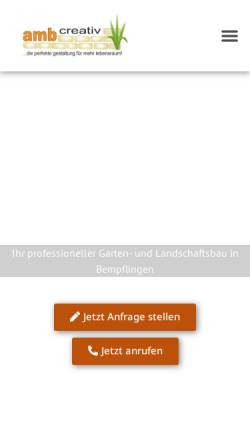 Vorschau der mobilen Webseite amb-creativ.de, Garten- Landschaftsbau - amb-creativ