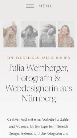 Vorschau der mobilen Webseite juliaweinberger.de, Julia Weinberger Fotografie & Design Studio
