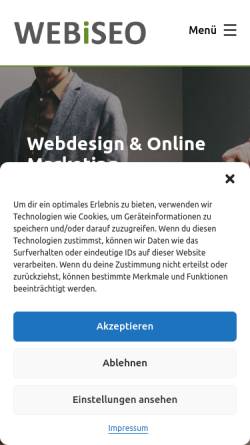 Vorschau der mobilen Webseite webiseo.de, WEBiSEO - Webdesign & Suchmaschinenoptimierung