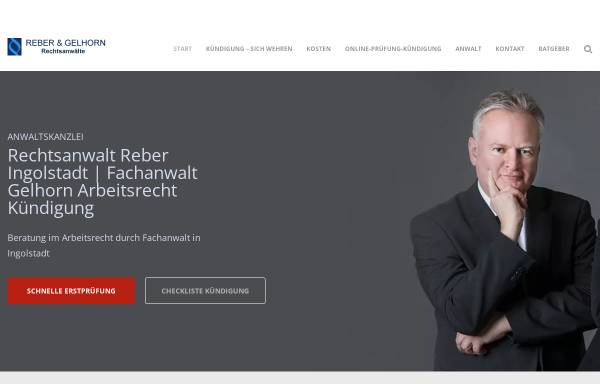 Vorschau von www.arbeitsrechtingolstadt.com, Rechtsanwälte Tobias Reber & Claus Gelhorn