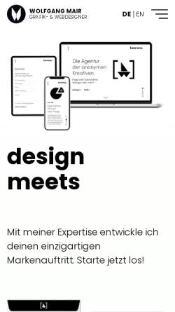 Vorschau der mobilen Webseite www.mwgraphics.at, Wolfgang Mair / Grafik- und Webdesigner