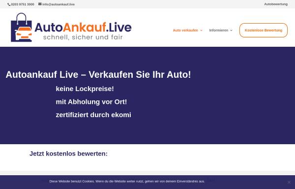 Vorschau von www.autoankauf.live, Autoankauf Live