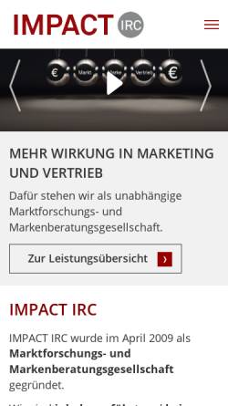 Vorschau der mobilen Webseite www.impact-irc.de, IMPACT IRC