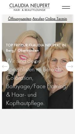 Vorschau der mobilen Webseite claudia-neupert.de, Friseur Claudia Neupert Haare-Schönheit-Wellness