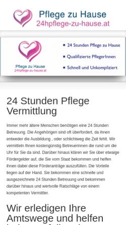 Vorschau der mobilen Webseite 24hpflege-zu-hause.at, 24 Stunden Pflege zu Hause (Kärnten)