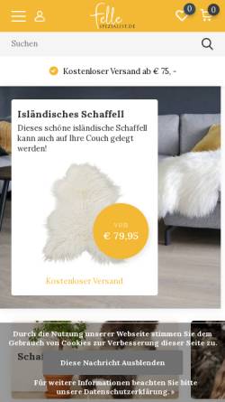 Vorschau der mobilen Webseite www.fellespezialist.de, Tierfelle und -häute beim Fellespezialist.de kaufen